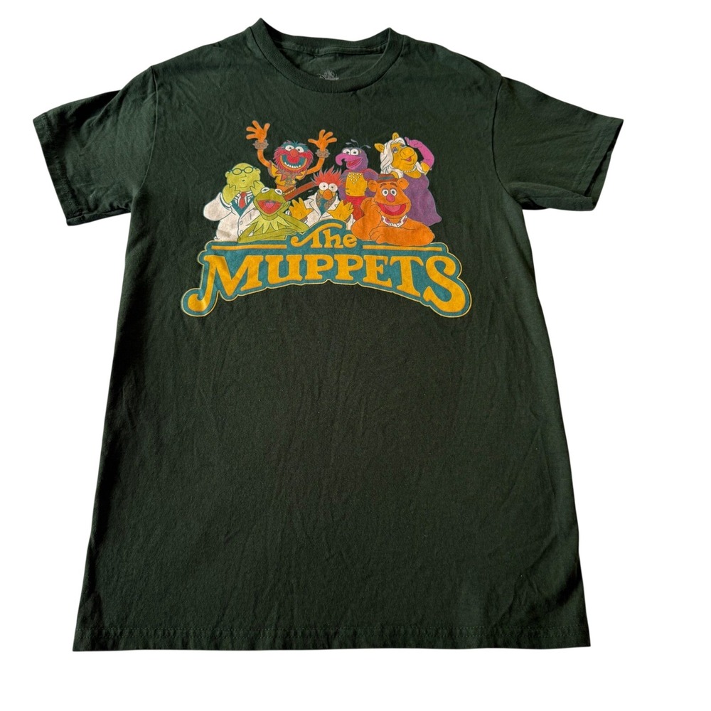 The Muppets Disney Store Graphic T Shirt Men's XS Dark Green Cartoon Characters